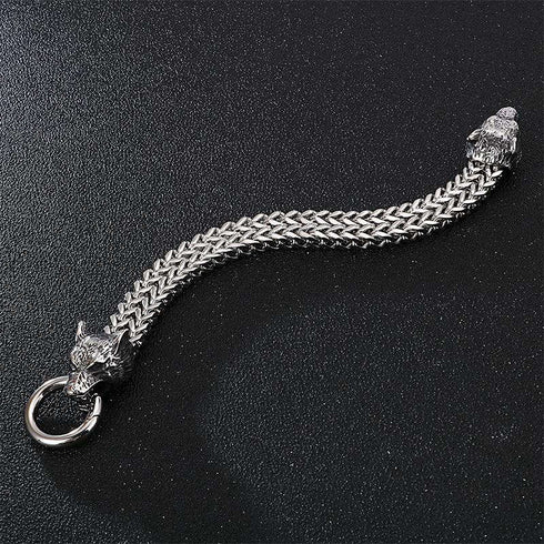 Bracelet Loup Tressé (Acier)